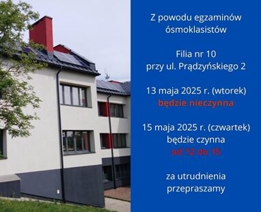 Zmiana godzin otwarcia Filii nr 10